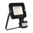 Ledvance LED-Scheinwerfer Kompakt Schwarz 20W 2000lm 100D - 840 Kaltweiß | IP65 - Symmetrisch - Bewegungs- und Lichtsensor